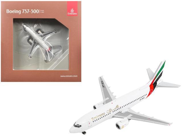 Boeing 737-300 Commercial Aircraft 'Emirates Airlines' (AP-BCD) White with Striped Tail 1/400 Diecast Model by GeminiJets