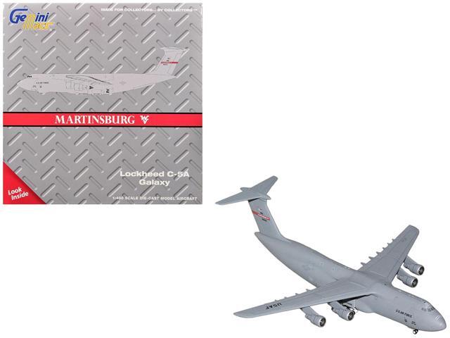 Lockheed C-5A Galaxy Transport Aircraft 'Martinsburg Air Force Base' US Air Force Gray 1/400 Diecast Model by GeminiJets