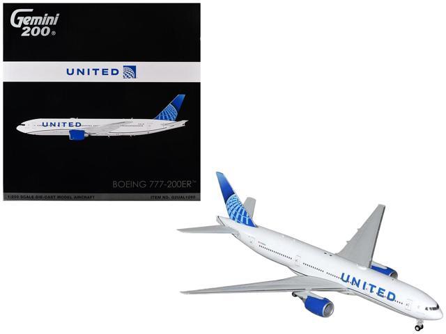 Boeing 777-200ER Commercial Aircraft 'United Airlines' White with Blue Tail 'Gemini 200' 1/200 Diecast Model by GeminiJets