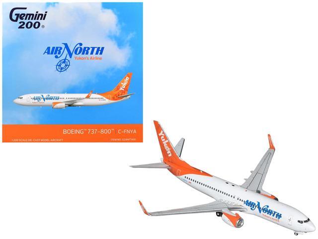 Boeing 737-800 Commercial Aircraft 'Air North' (C-FNYA) White with Orange Tail 'Gemini 200' 1/200 Diecast Model by GeminiJets