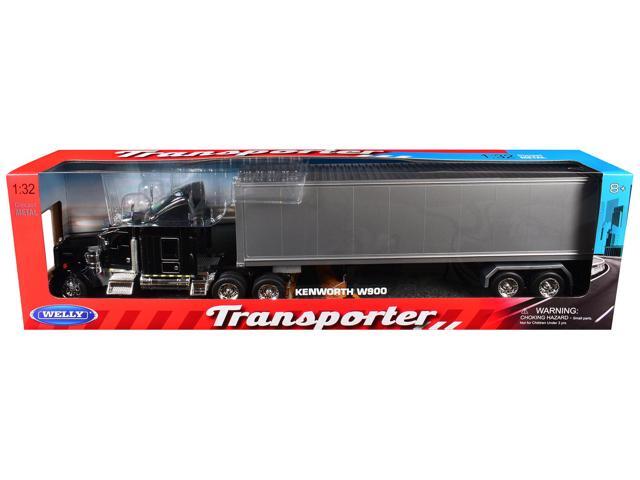 Kenworth W900 Truck Black with Gray Container 1/32 Diecast Model by Welly