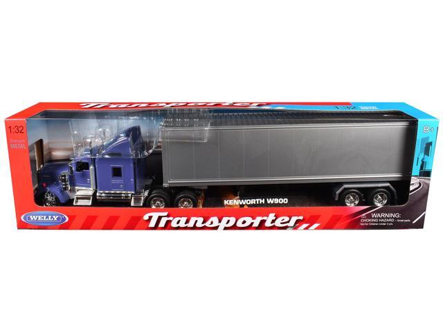 Kenworth W900 Truck Blue with Gray Container 1/32 Diecast Model by Welly