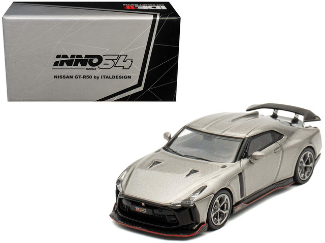 Nissan GT-R50 By ItalDesign Gray Metallic 'Indonesia Diecast Expo 2024 Exclusive Edition' 1/64 Diecast Model Car by Inno Models