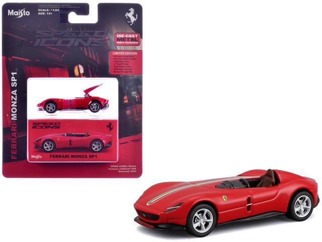Ferrari Monza SP1 Red with Italian Flag Stripes 'Speed Icons' Series 1/64 Diecast Model Car by Maisto