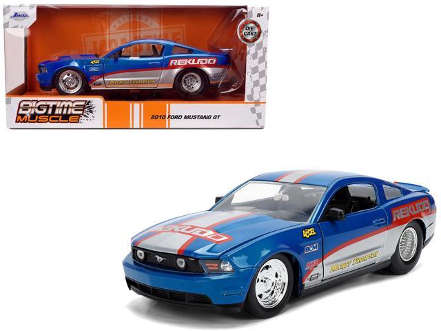 2010 Ford Mustang GT 'Rekudo' Blue Metallic with Red and Silver Stripes 'Bigtime Muscle' Series 1/24 Diecast Model Car by Jada