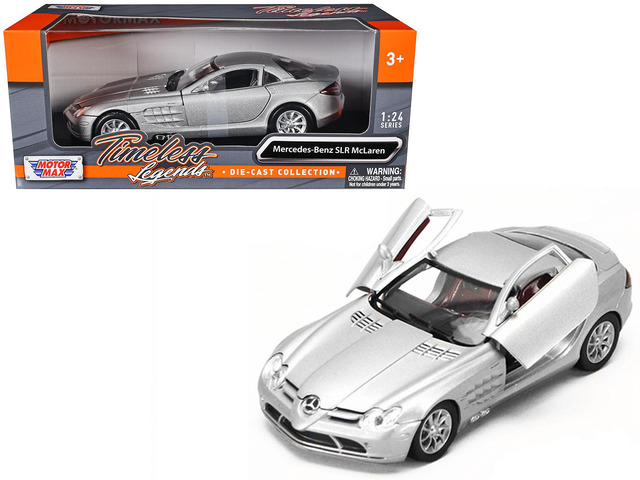 Mercedes Mclaren SLR Silver 1/24 Diecast Model Car by Motormax