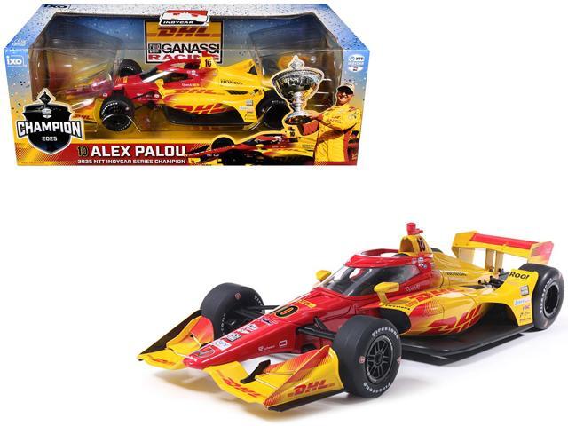 Dallara IndyCar #10 'DHL' Chip Ganassi Racing Champion 'NTT IndyCar Series' (2025) 1/18 Diecast Model Car by IXO Models