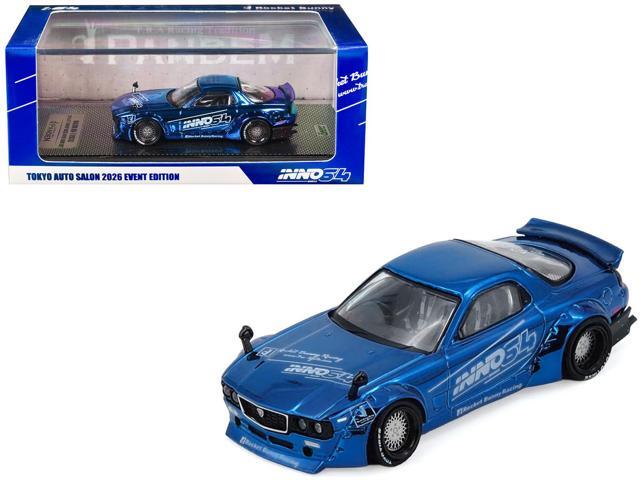 Mazda RX-7 (FD3S) RHD 'Pandem Rocket Bunny' Blue Chrome 'Tokyo Auto Salon 2026 Event Ed' 1/64 Diecast Model Car by Inno Models
