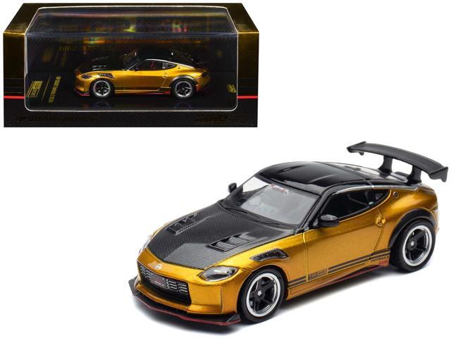 Nissan Fairlady Z Top Secret (RZ34) RHD Gold Metallic with Carbon Hood and Black Top 1/64 Diecast Model Car by Inno Models