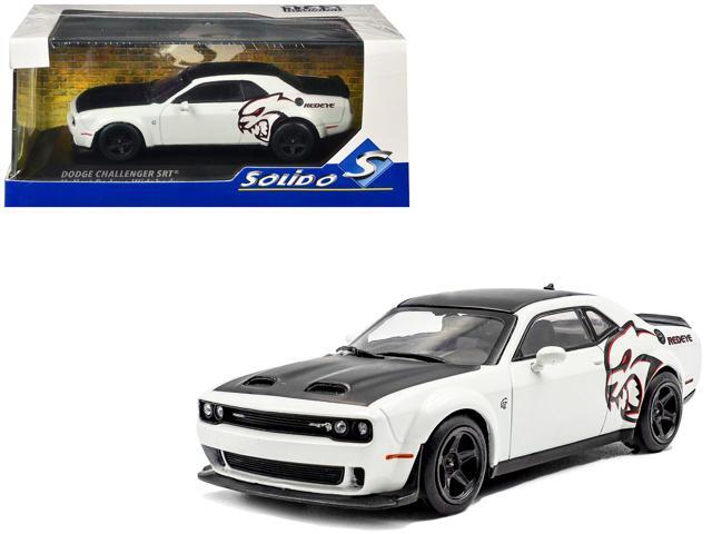 2020 Dodge Challenger SRT Hellcat Redeye Widebody White Knuckle with Matt Black Hood and Top 1/43 Diecast Model Car by Solido