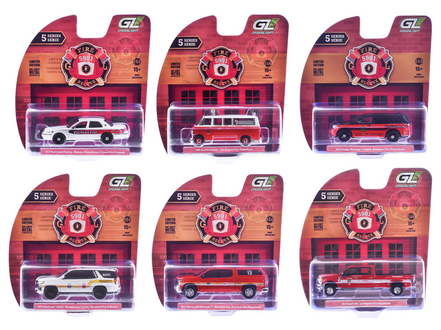 'Fire & Rescue' Series #5 Set of 6 Cars 1/64 Diecast Model Cars by Greenlight