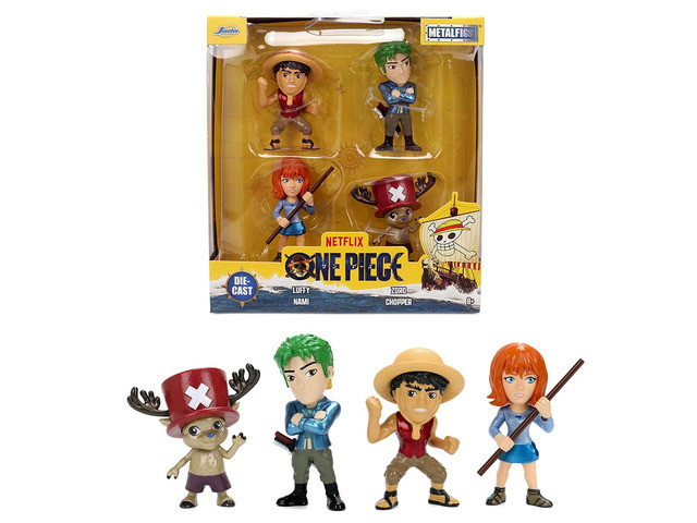 Set of 4 Diecast Figures 'One Piece' (2023-Current) TV Series 'Metalfigs' Series Diecast Models by Jada