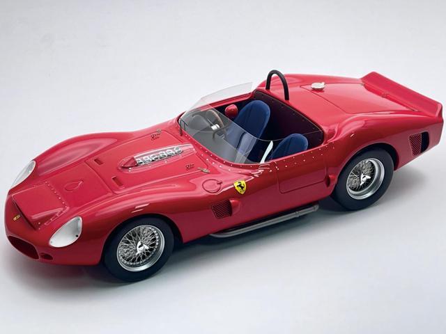 Ferrari 330 TRI-LM (No Roll-Bar - Lower Windshield) 'Press Version 1962' Rosso Corsa Red with Case 1/18 Model Car by Tecnomodel