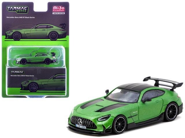 Mercedes-Benz AMG GT Black Series Green Metallic with Black Top and Hood Stripes 'Global64' 1/64 Diecast Model by Tarmac Works