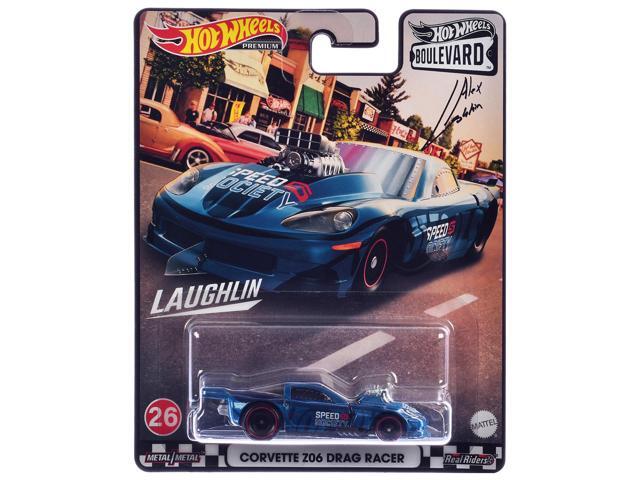 Chevrolet Corvette Z06 Drag Racer Speed Society Blue Metallic with Graphics Boulevard Series Diecast Model Car by Hot Wheels Chevrolet Corvette Z06 Drag Racer Speed Society Blue Metallic with Graphics Boulevard Series Diecast Model Car by Hot Wheels