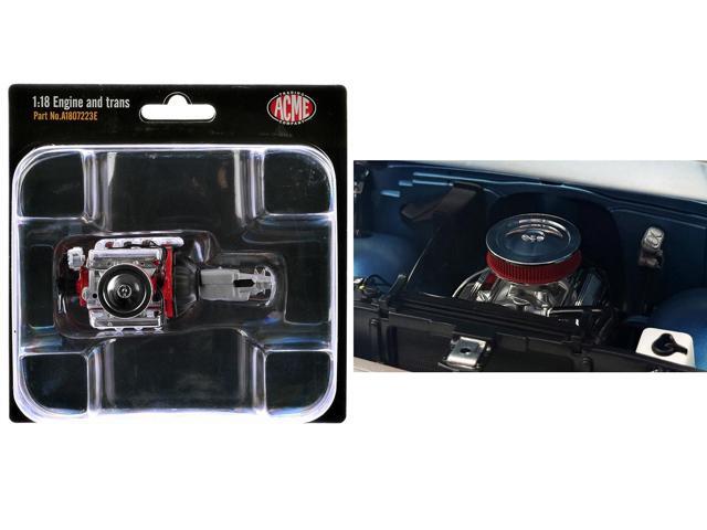 Small Block 350 Engine and Transmission Replica from '1967 Chevrolet K-10 Pickup Truck' 1/18 Model by ACME