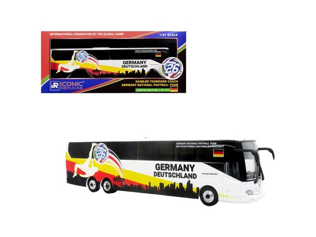 Daimler Tourrider Coach Bus 'Germany National Football Team' White with Graphics 1/87 (HO) Diecast Model by Iconic Replicas