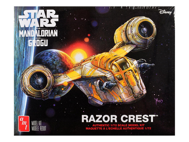 AMT Star Wars The Mandalorian and Grogu 1/72 Scale Razor Crest Spaceship Plastic Model Kit Skill Level 2