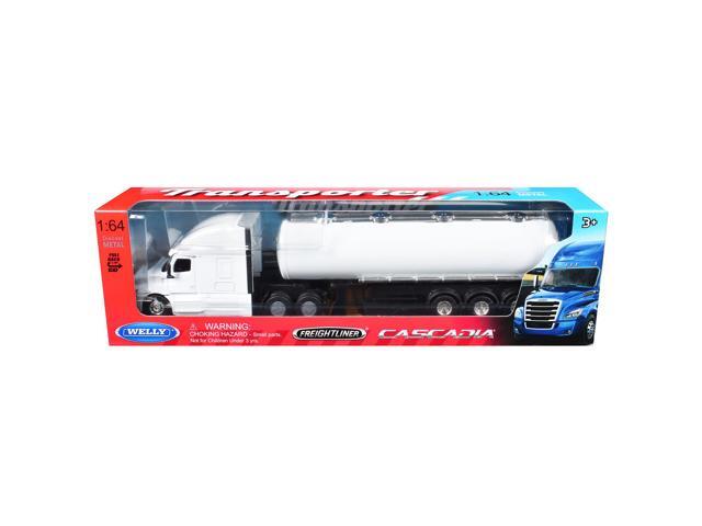 Freightliner Cascadia Oil Tanker Plain White 'Transporter' Series 1/64 Diecast Model by Welly