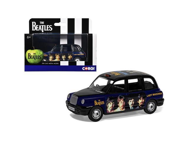 The Beatles London Taxi RHD (Right Hand Drive) 'Lady Madonna' Black and Dark Blue with Graphics Diecast Model by Corgi