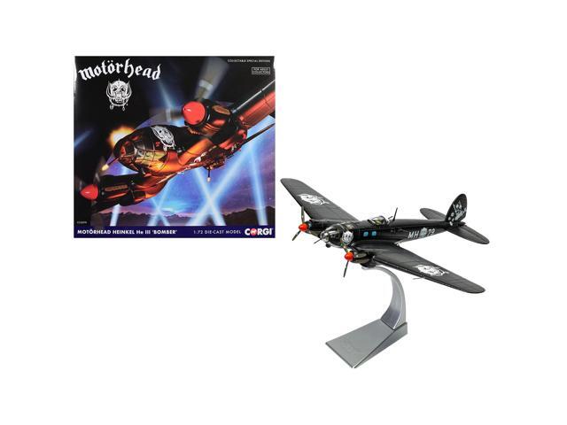 Heinkel He III Bomber Aircraft 'Motorhead' Black with Graphicss 1/72 Diecast Model by Corgi