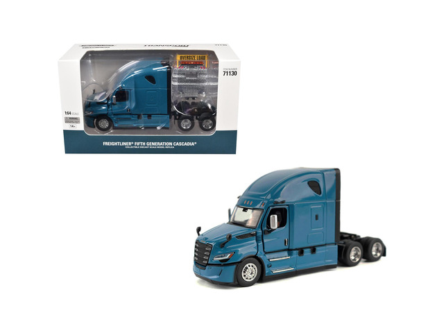 2025 Freightliner Cascadia Gen-5 Sleeper Cab Truck-Tractor Signature Blue 'Transport Ser.' 1/64 Diecast Model by Diecast Masters
