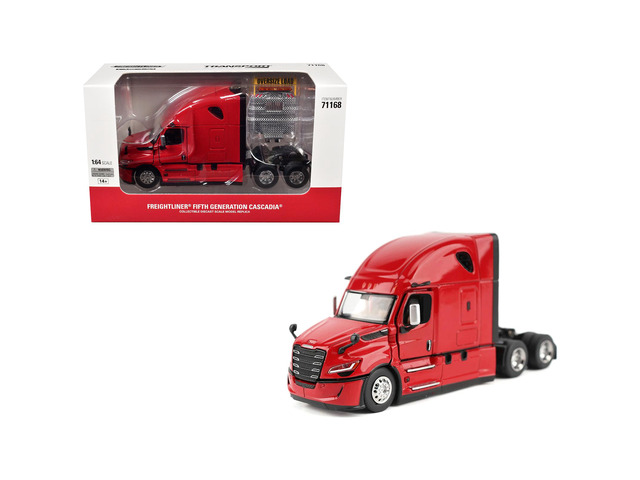 2025 Freightliner Cascadia Gen-5 Sleeper Cab Truck Tractor Red 'Transport Series' 1/64 Die Cast Model by Diecast Masters