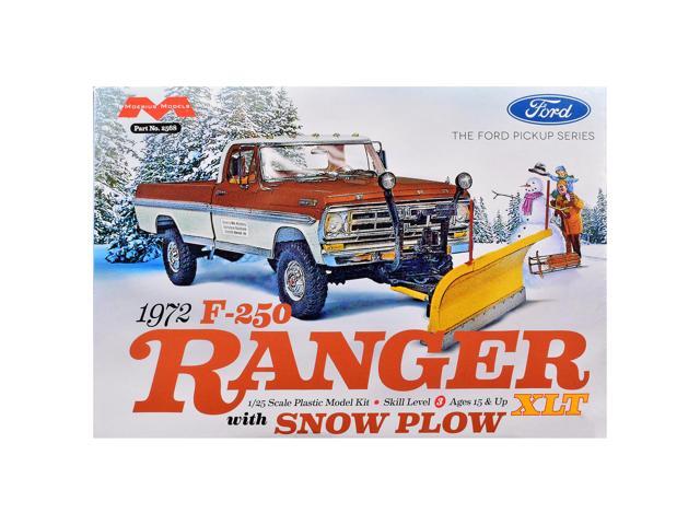 Skill 3 Model Kit 1972 Ford F-250 Ranger XLT Pickup Truck with Snow Plow 1/25 Scale Model by Moebius