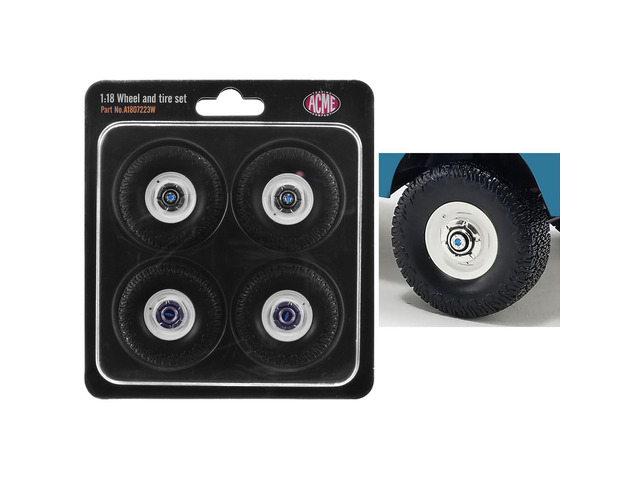 '35 Inch Offroad' Wheel and Tire Set of 4 pieces from 1967 Chevrolet K-10 Pickup Truck for 1/18 Scale Models by ACME