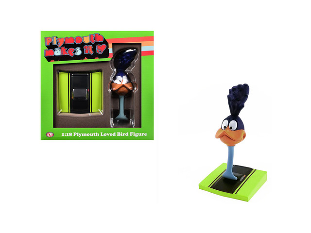 Plymouth Loved Bird Figure with Limelight Green Hood Stand 1/18 Model by ACME