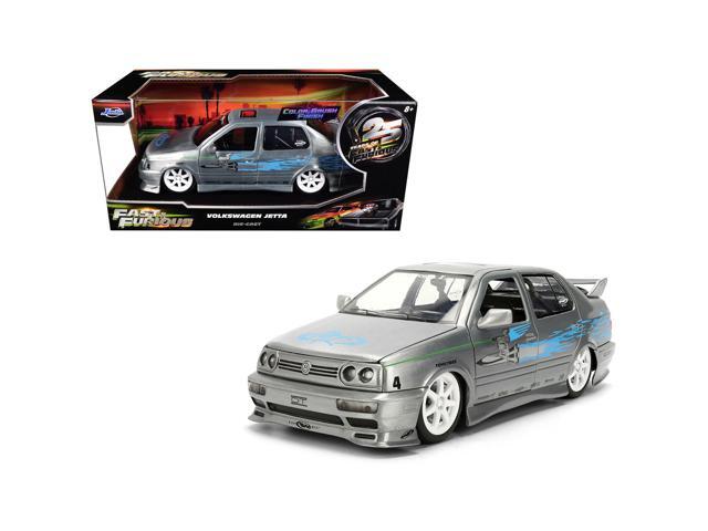 Volkswagen Jetta Raw Metal Color Brush Finish '25 Years of Fast & Furious' 1/24 Diecast Model Car by Jada