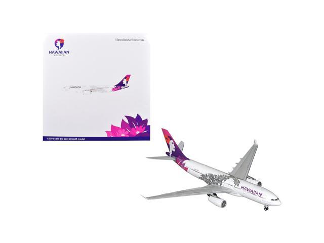 Airbus A330-200 Commercial Aircraft 'Hawaiian Airlines' White with Purple Graphics 1/200 Diecast Model Airplane by GeminiJets