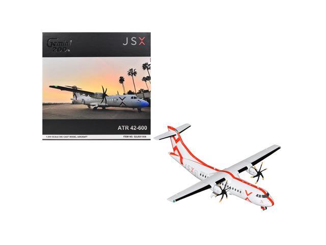 ATR 42-600 Commercial Aircraft 'JSX' (N400JX) White with Red Stripes 'Gemini 200' 1/200 Diecast Model Airplane by GeminiJets