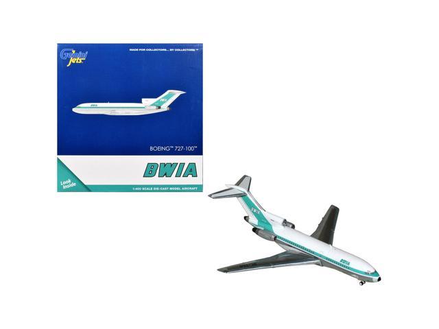Boeing 727-100 Commercial Aircraft 'British West Indian Airways' White w/Light Green 1/400 Diecast Model Airplane by GeminiJets