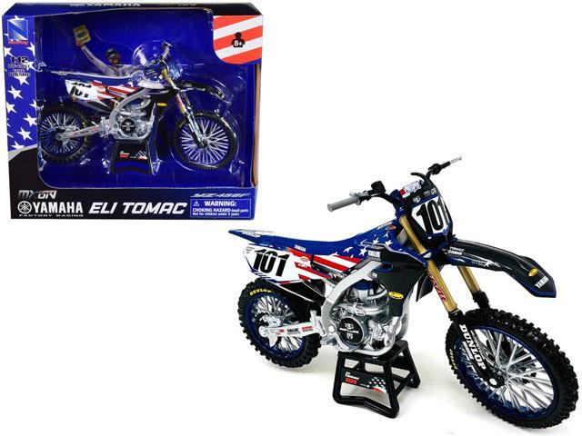 Yamaha YZ450F Dirt Bike Motorcycle #101 Eli Tomac American Flag Livery 'Motocross of Nations' 1/12 Model by New Ray