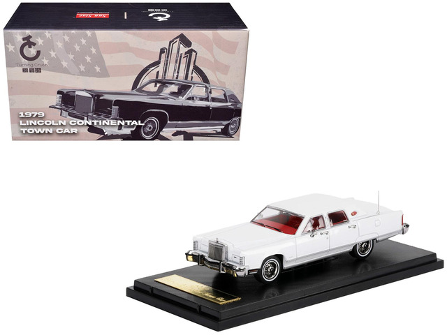 1979 Lincoln Continental Town Car White with Red Interior 1/64 Diecast Model Car by Sun Star