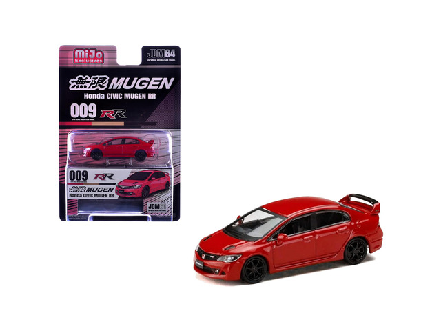 Honda Civic Mugen RR (FD2) RHD (Right Hand Drive) Milano Red 'JDM64' Series 1/64 Diecast Model Car by Hobby Japan