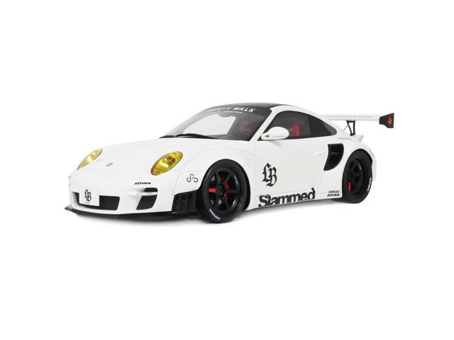 2024 Porsche 911 Turbo LB-Works White with Black Top 1/18 Model Car by GT Spirit