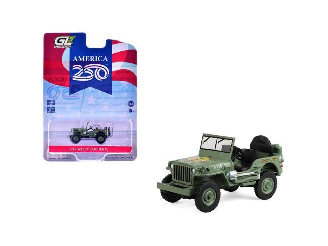 1942 Willys MB Jeep Olive Green 'America 250 Edition' 'Anniversary Collection' Series 18 1/64 Diecast Model Car by Greenlight