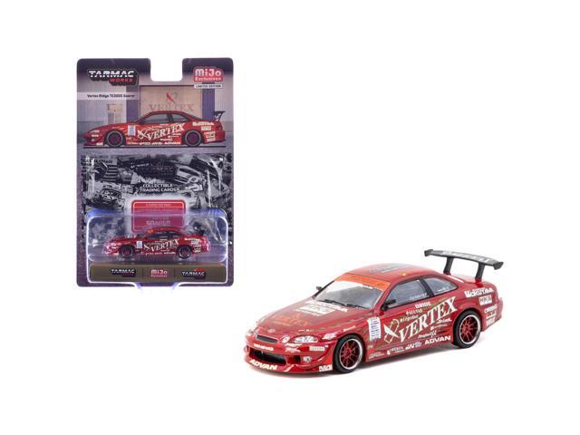 Toyota VERTEX Ridge TE3005 Soarer RHD Red Metallic with Graphics and Tarmac Cards 1/64 Diecast Model Car by Tarmac Works