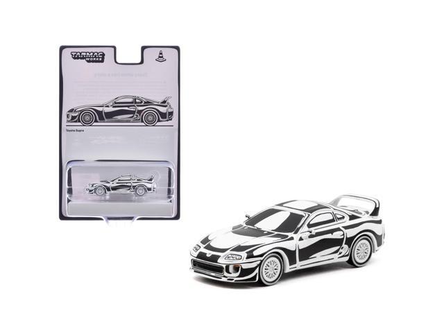 Toyota Supra 'Designed by Joshua Vides' Black and White 'Hobby64' Series 1/64 Diecast Model Car by Tarmac Works
