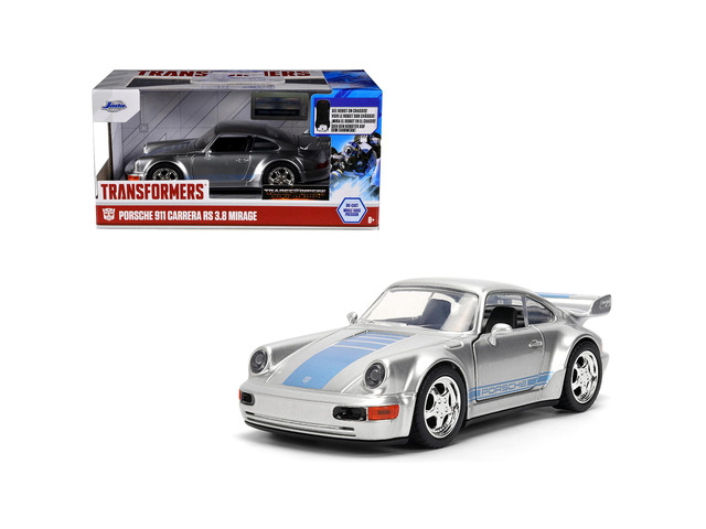 Porsche 911 Carrera RS 3.8 'Mirage' Silver Metallic with Blue 'Transformers' (2023) Movie 1/32 Diecast Model Car by Jada