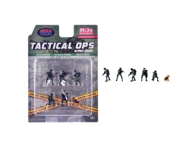'Tactical Ops Alpha Team' 6 piece Diecast Figure Set (6 Figures) Limited Edition for 1/64 Scale Models by American Diorama
