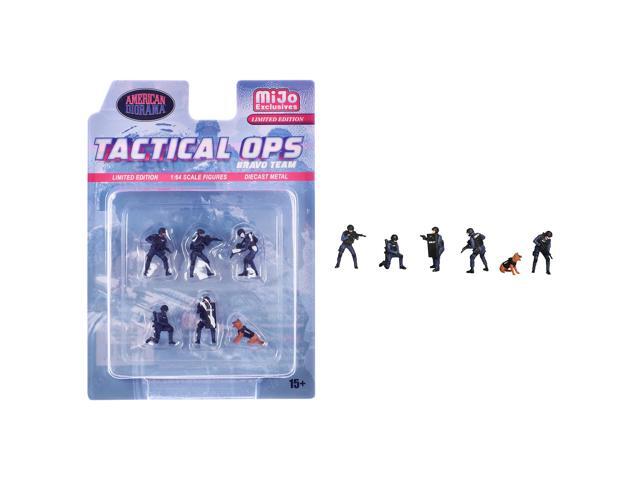 'Tactical Ops Bravo Team' 6 piece Diecast Figure Set (6 Figures) Limited Edition for 1/64 Scale Models by American Diorama