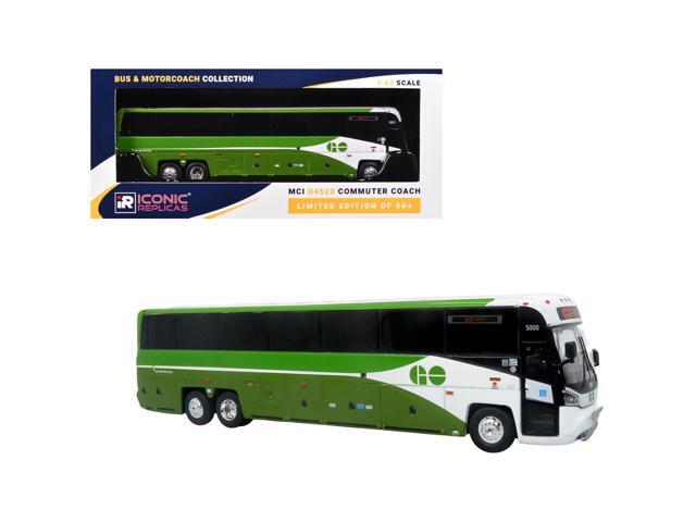 MCI D4520 Commuter Coach Bus 'GO Transit' Green and White 1/87 (HO) Scale Diecast Model by Iconic Replicas