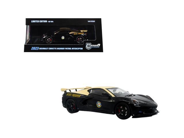 2023 Chevrolet Corvette C8 Stingray Police 'Florida Highway Patrol' Black with Cream 1/43 Diecast Model by Iconic Replicas
