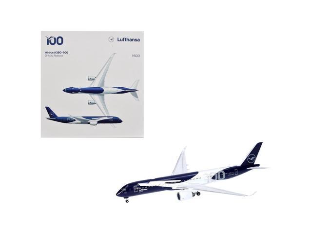 Airbus A350-900 Commercial Aircraft 'Lufthansa 100 Years' (D-AIXL) Blue with Graphics 1/500 Diecast Model Airplane by Herpa