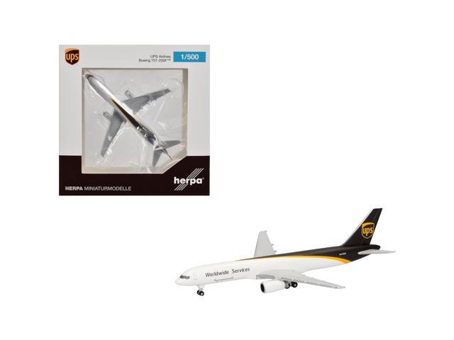 Boeing 757-200F Commercial Aircraft 'UPS Worldwide Service' (N475UP) White with Brown Tail 1/500 Diecast Model Airplane by Herpa