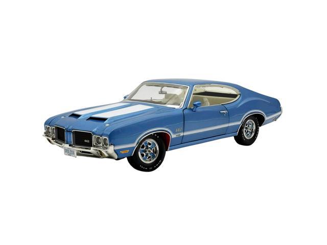 1971 Oldsmobile 442 W30 'Dr. Olds Release #6' Viking Blue Metallic with White Stripes Limited Ed 1/18 Diecast Model Car by ACME