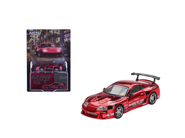 Toyota Supra (A80) Top Secret GT-300 RHD (Right Hand Drive) Red Chrome Limited Edition 1/64 Die Cast Model Car by Mini GT